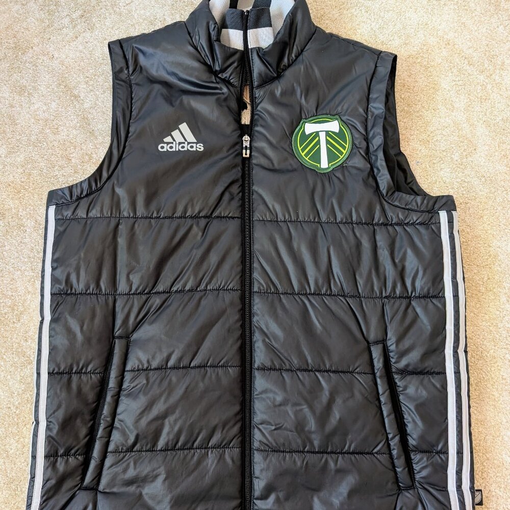 ADIDAS Portland Timbers MLS Soccer Employee Down Vest Size Adult Large